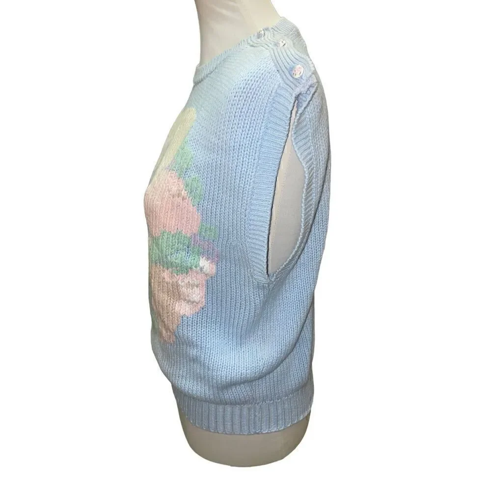 The Eagles Eye Vintage Light Blue Sleeveless Sweater Size Medium